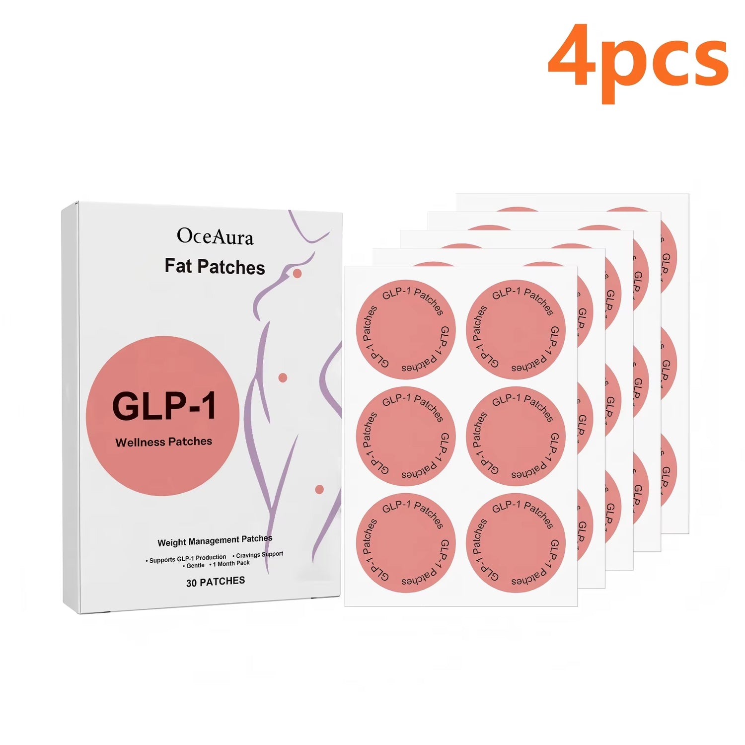 GLP-1 Patches Appetite Control Belly Fat Burner Weight Loss Insulin Regulator Control of Weight Sculpting Shaping Body